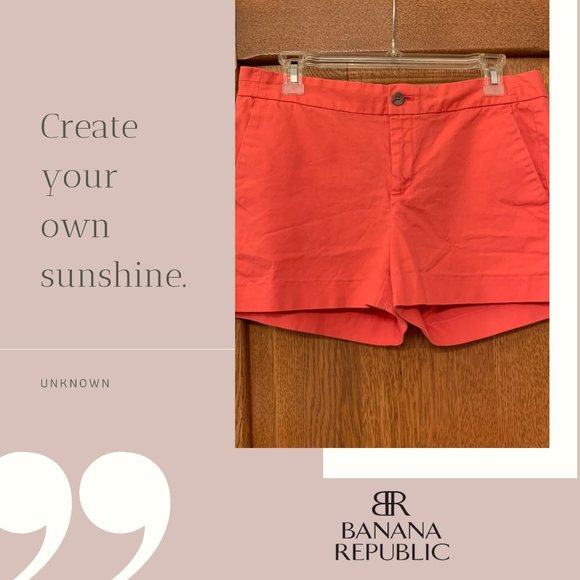 Banana Republic Pants - Banana Republic Hampton Fit 3" Short Coral